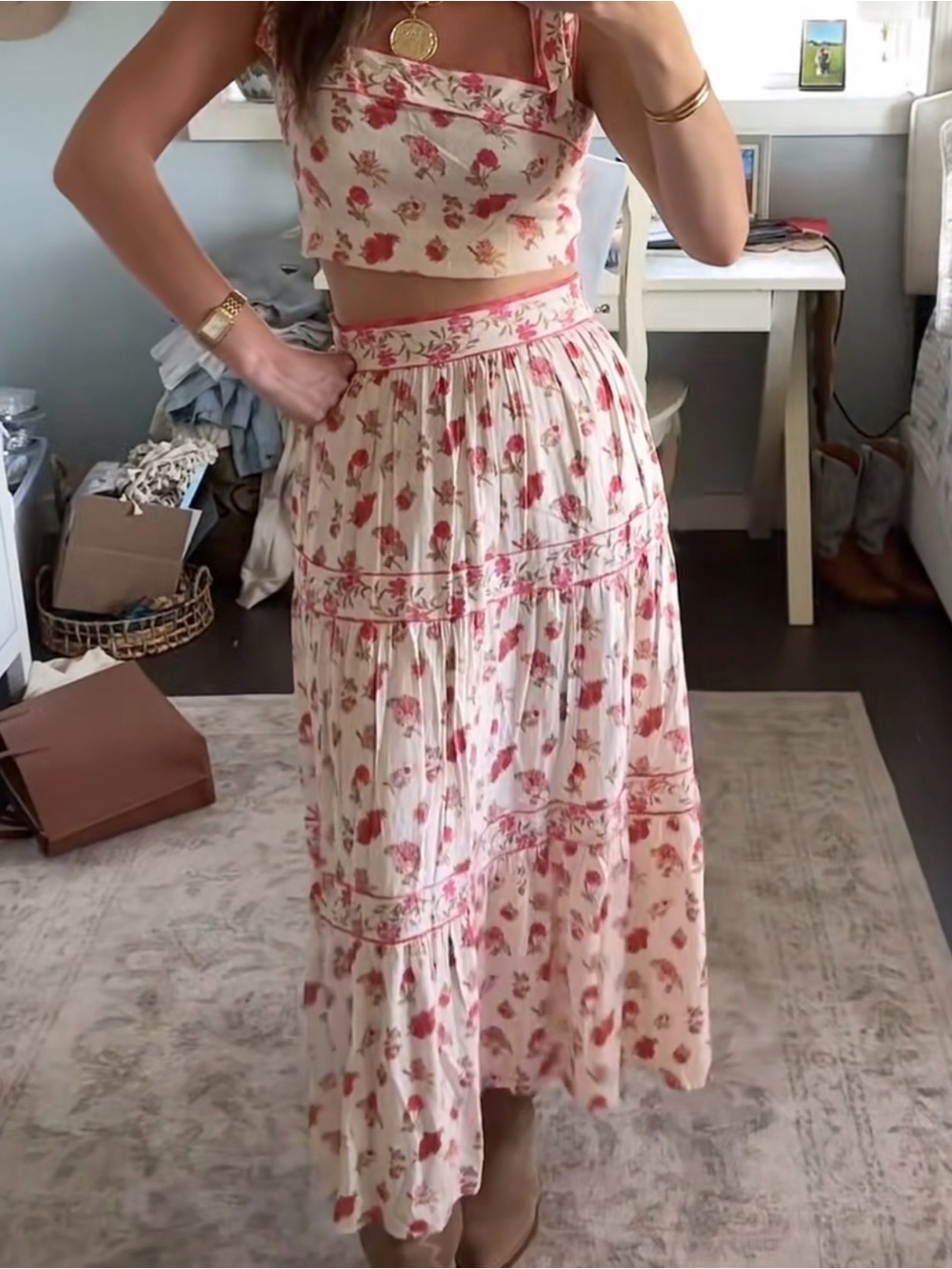 Romantic Garden Party Floral Two Piece Set